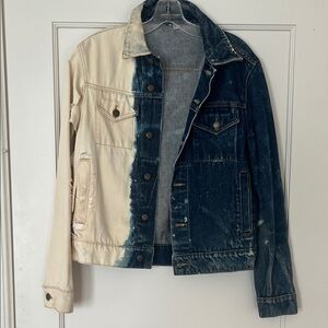 American Apparel Two-Tone Jean Jacket - Blue and Cream